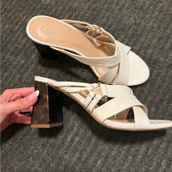 White Strappy Heeled Sandals - Picture 1 of 4